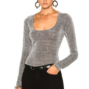 NWT Alix Silver Glitter Sullivan Bodysuit